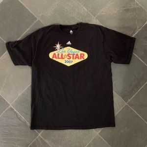 Las Vegas All Star NBA 2007 Adidas black  100% Cotton retro sport T-shirt